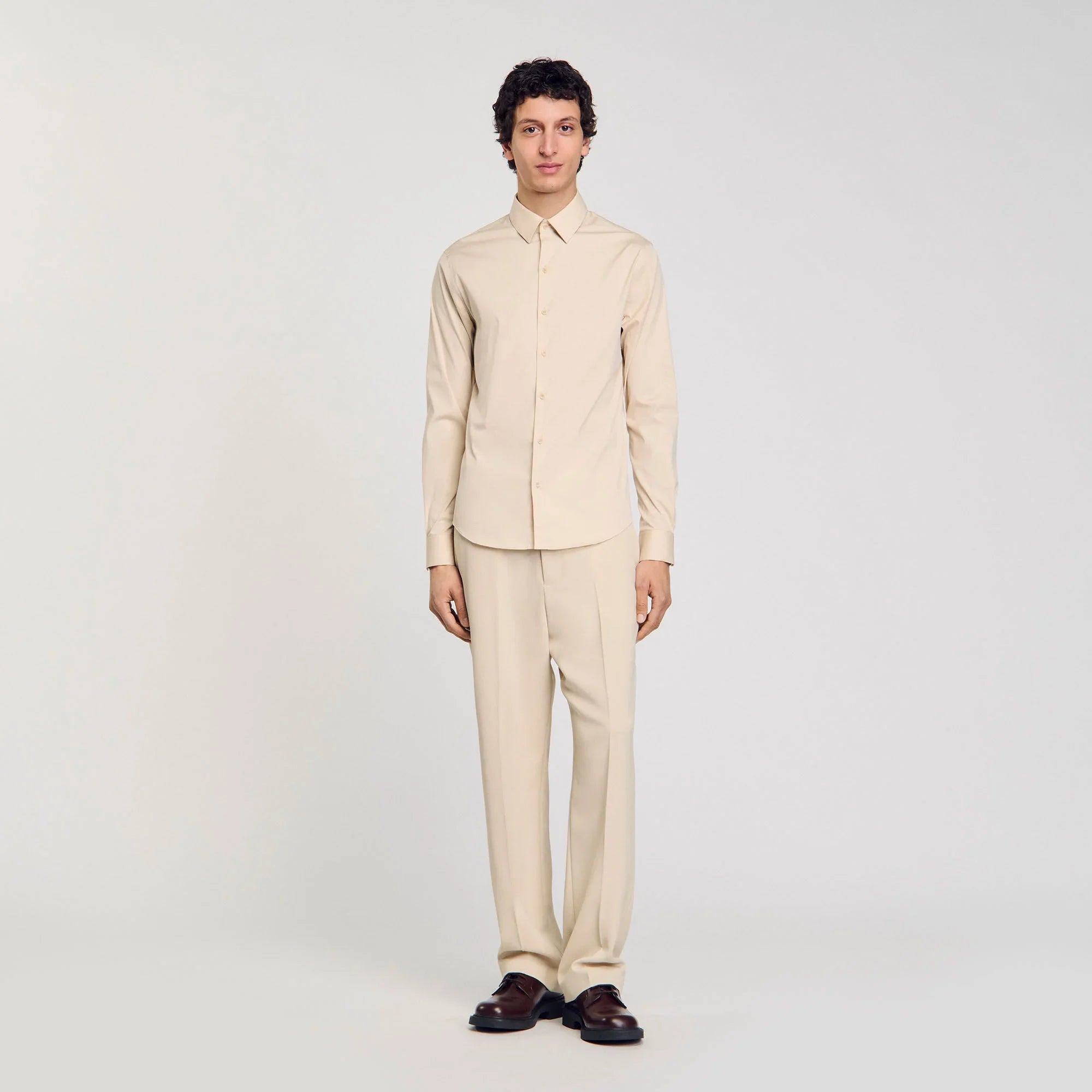 New Seamless Stretch Plain Shirt Oats