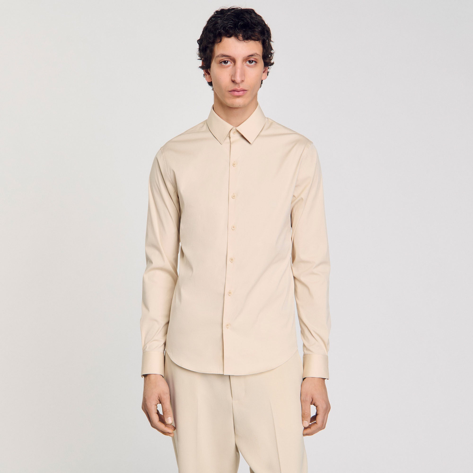 New Seamless Stretch Plain Shirt Oats