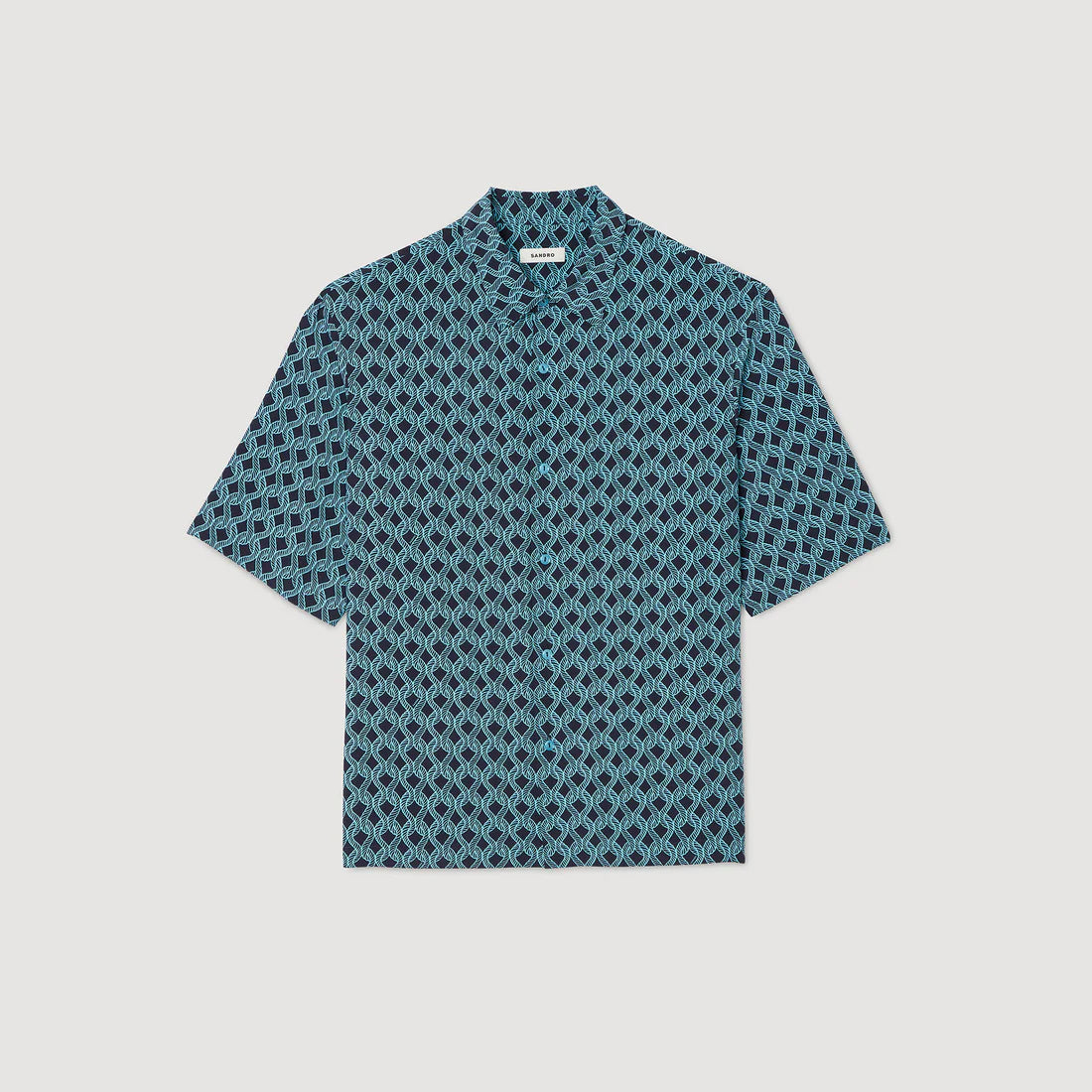 Small Rope Mc Rope Print Shirt Navy Blue