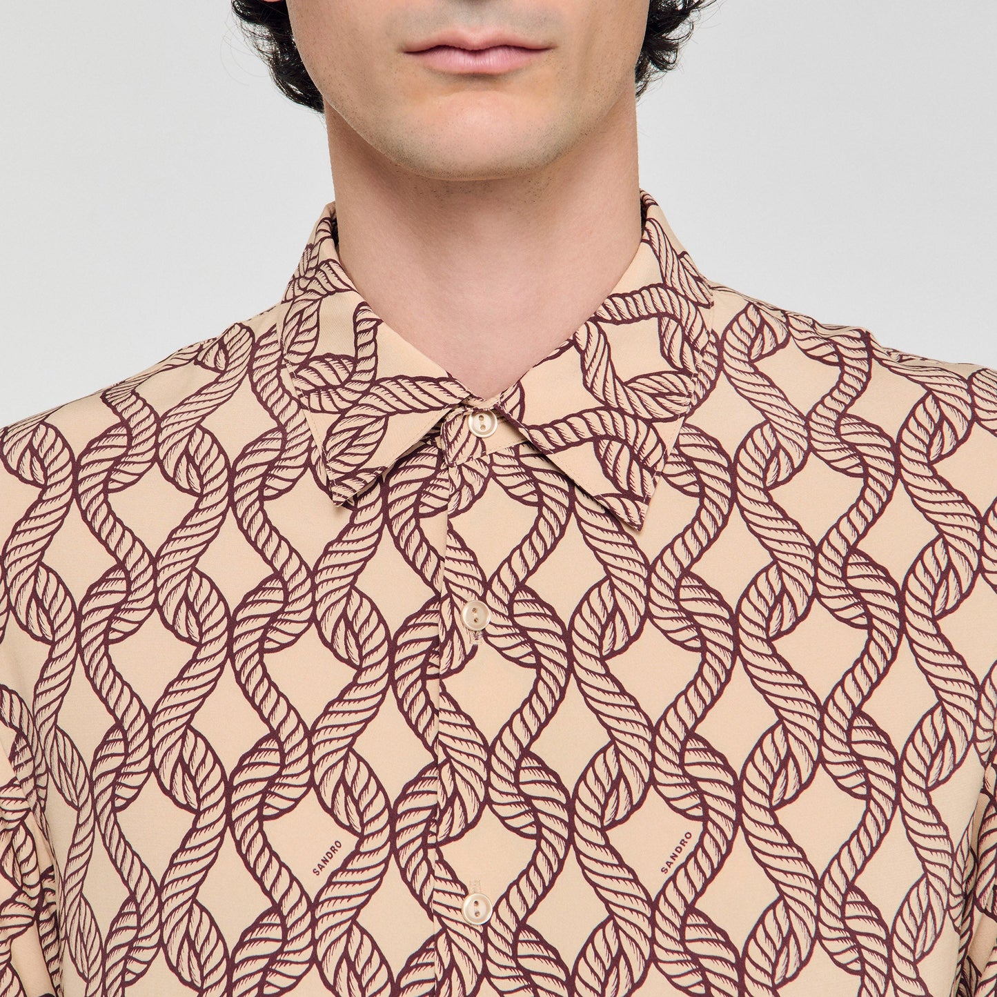 Big Rope Mc Loose-Fit Rope Print Shirt Butter Cream