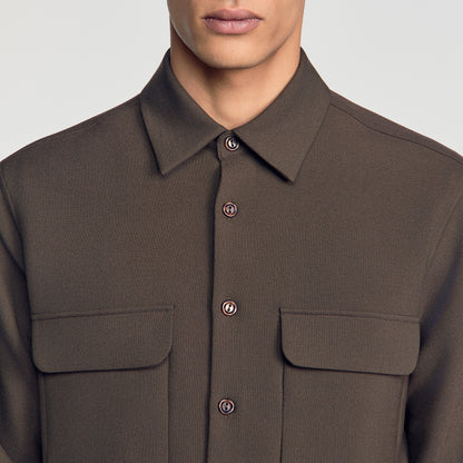Joker Pocket Shirt with patch pockets Dark Taupe