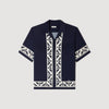 Amalfi Shirt Mc Contrast Print Loose-Fit Shirt Navy Blue