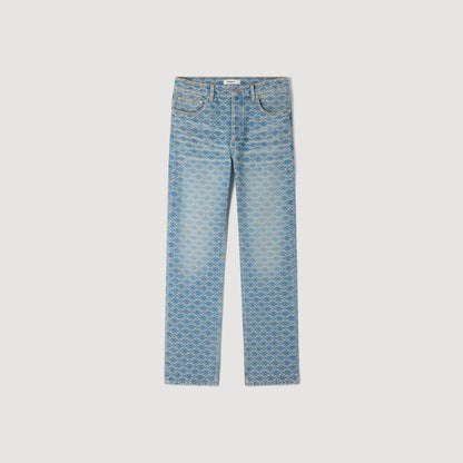 Regular Sanded Cross Regular-Fit Square Cross Jeans SKY BLUE