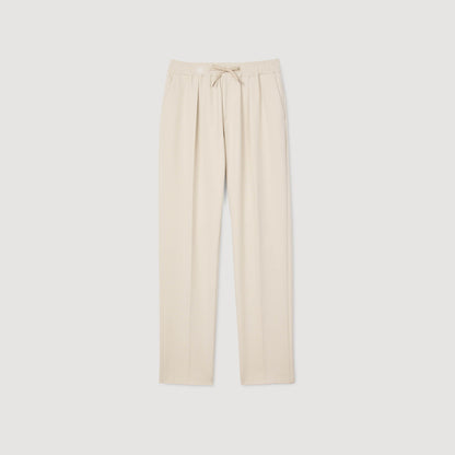 Jersey Pli Elasticated Straight-Leg Trousers Putty