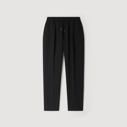 Jersey Pli  Elastic waist Trousers Black