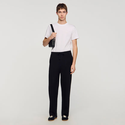 Regular Home Patch Knit Jogging Bottoms Black