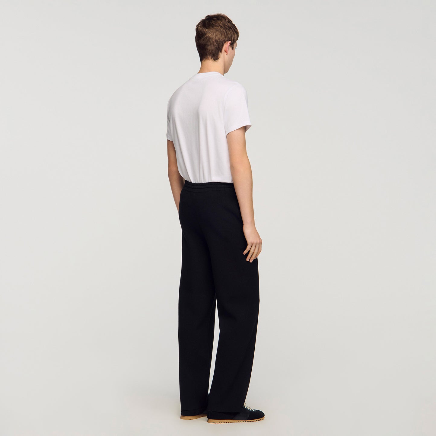 Regular Home Patch Knit Jogging Bottoms Black