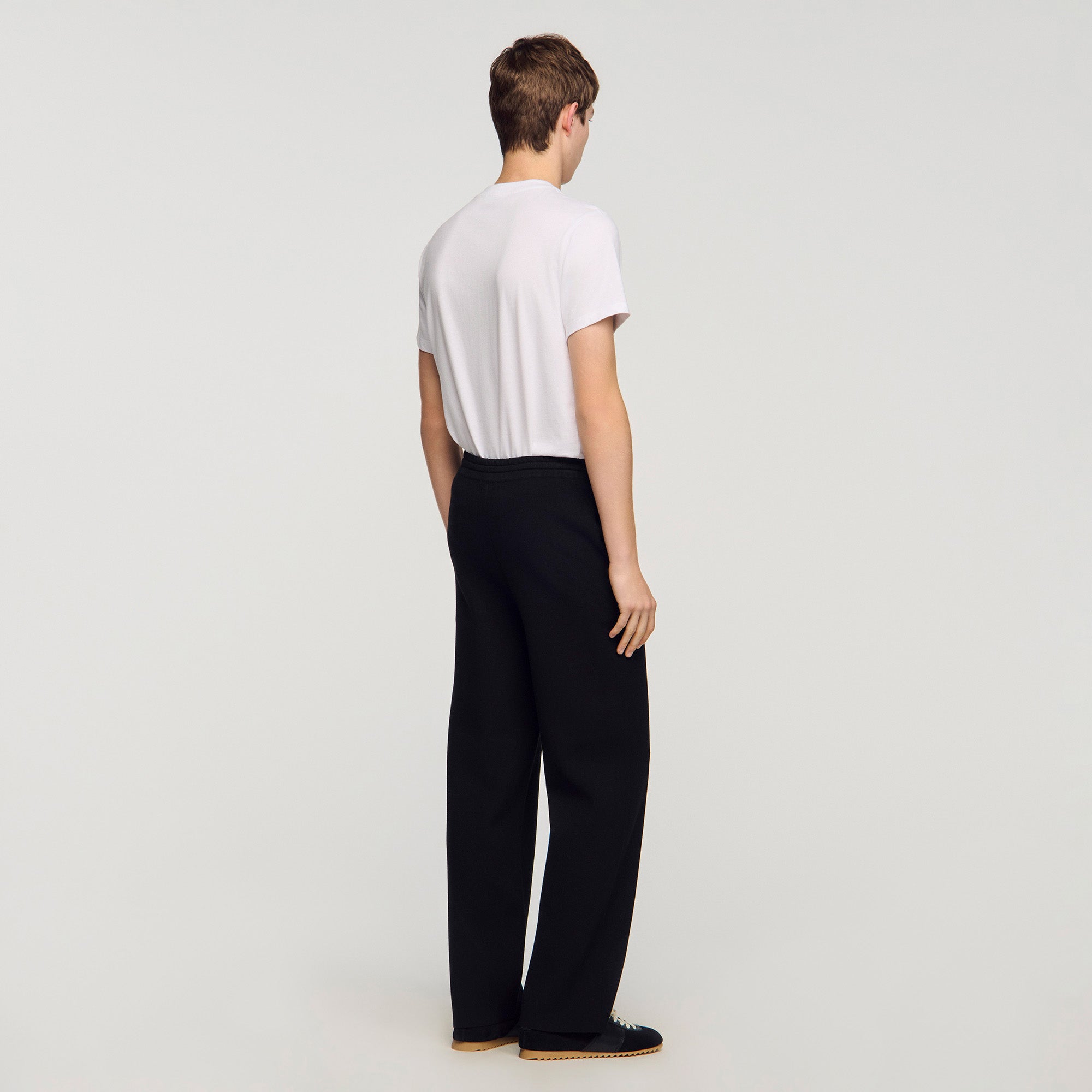 Regular Home Patch Knit Jogging Bottoms Black