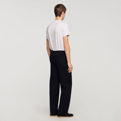 Regular Home Patch Knit Jogging Bottoms Black