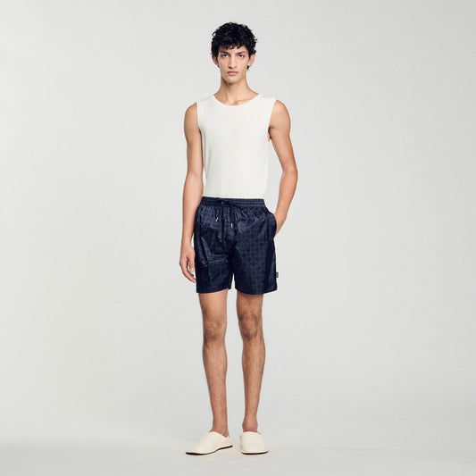 Squarecross Jacquard Mdc Square Cross Swim Shorts Dark Grey
