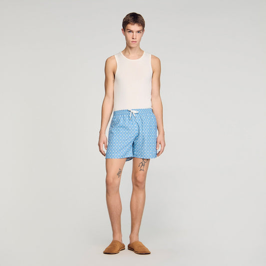Maillot De Bain Catena Chain Print Swim Shorts Sky Blue