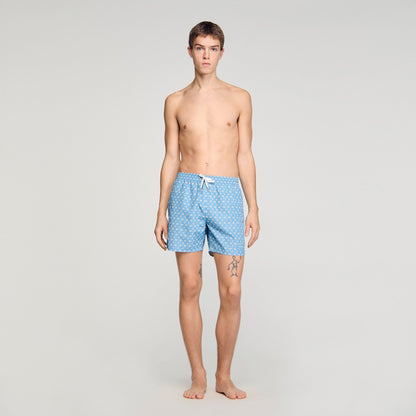 Maillot De Bain Catena Chain Print Swim Shorts Sky Blue