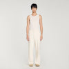 Large Jersey Wide-Leg Trousers Ecru