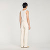 Large Jersey Wide-Leg Trousers Ecru