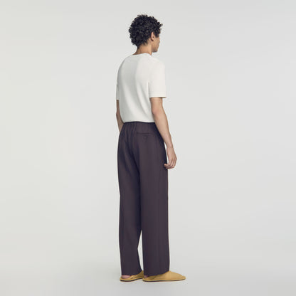 Large Jersey  Straight Leg Trousers Dark Chocolate