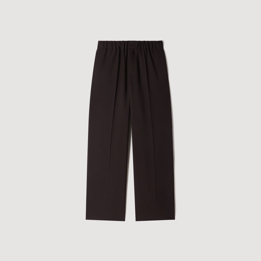 Large Jersey  Straight Leg Trousers Dark Chocolate