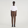 New Alpha Elasticated Straight-Leg Trousers Tobacco Brown