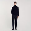 Wide-Leg Wool Trousers Black