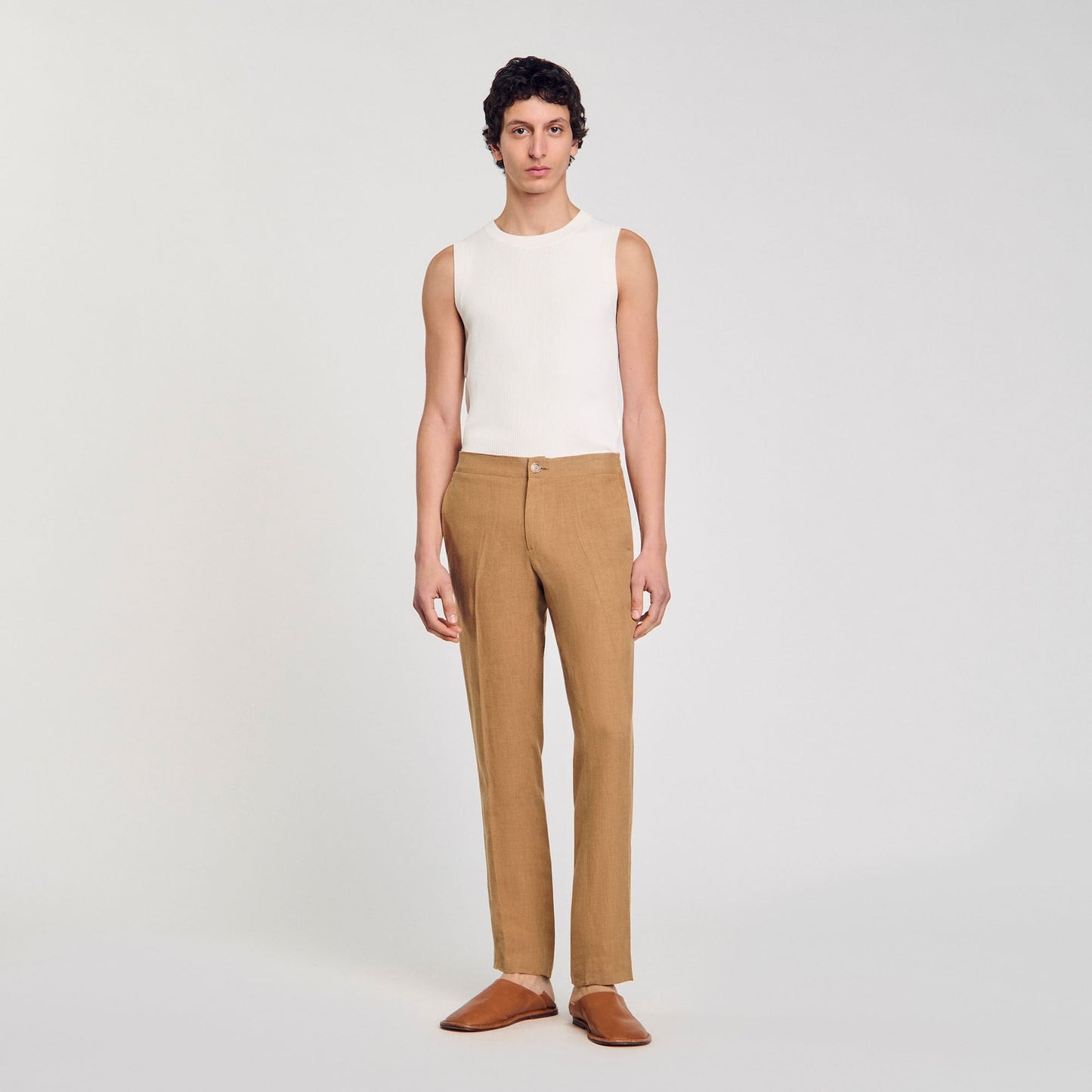  Linen Pant Suit Trousers Dark Sand