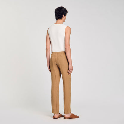  Linen Pant Suit Trousers Dark Sand