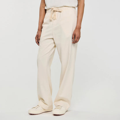 Rope Pant Wide-Leg Elasticated Cotton Trousers Butter Cream