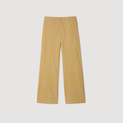 Jerome Pant Wide-Leg Cotton Trousers Ocher Yellow
