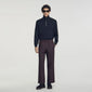 Alpha Cotton Large Wide-Leg Elastic Waist Trousers Chocolate