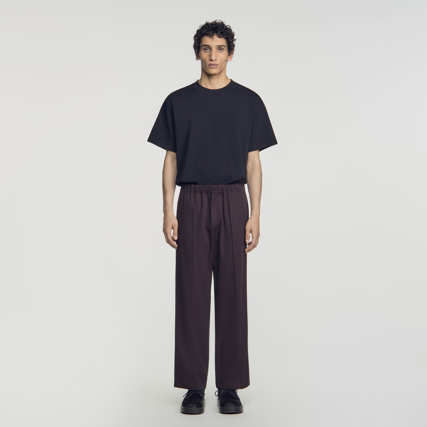 Alpha Cotton Large  Straight Leg Trousers Chocolate