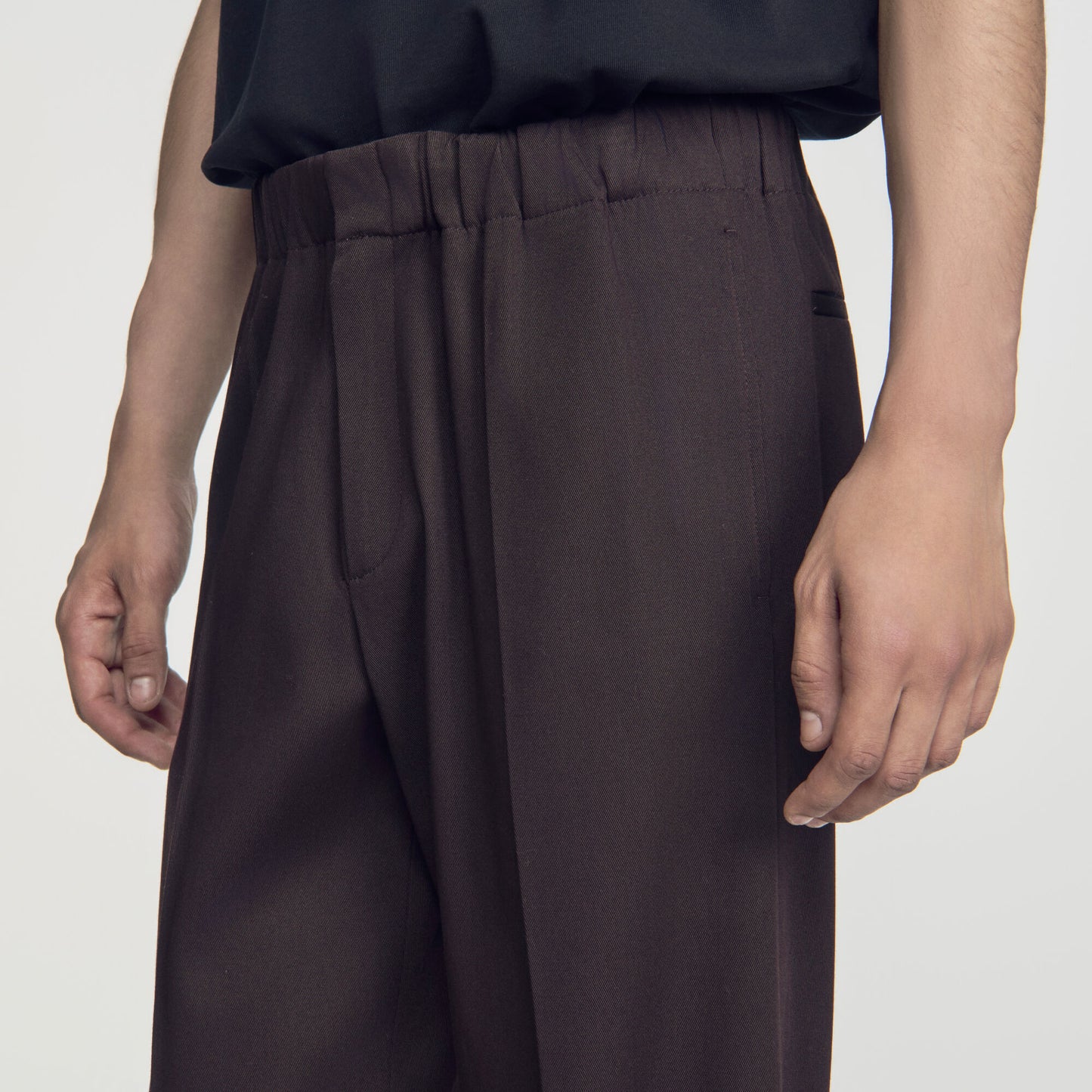 Alpha Cotton Large  Straight Leg Trousers Chocolate