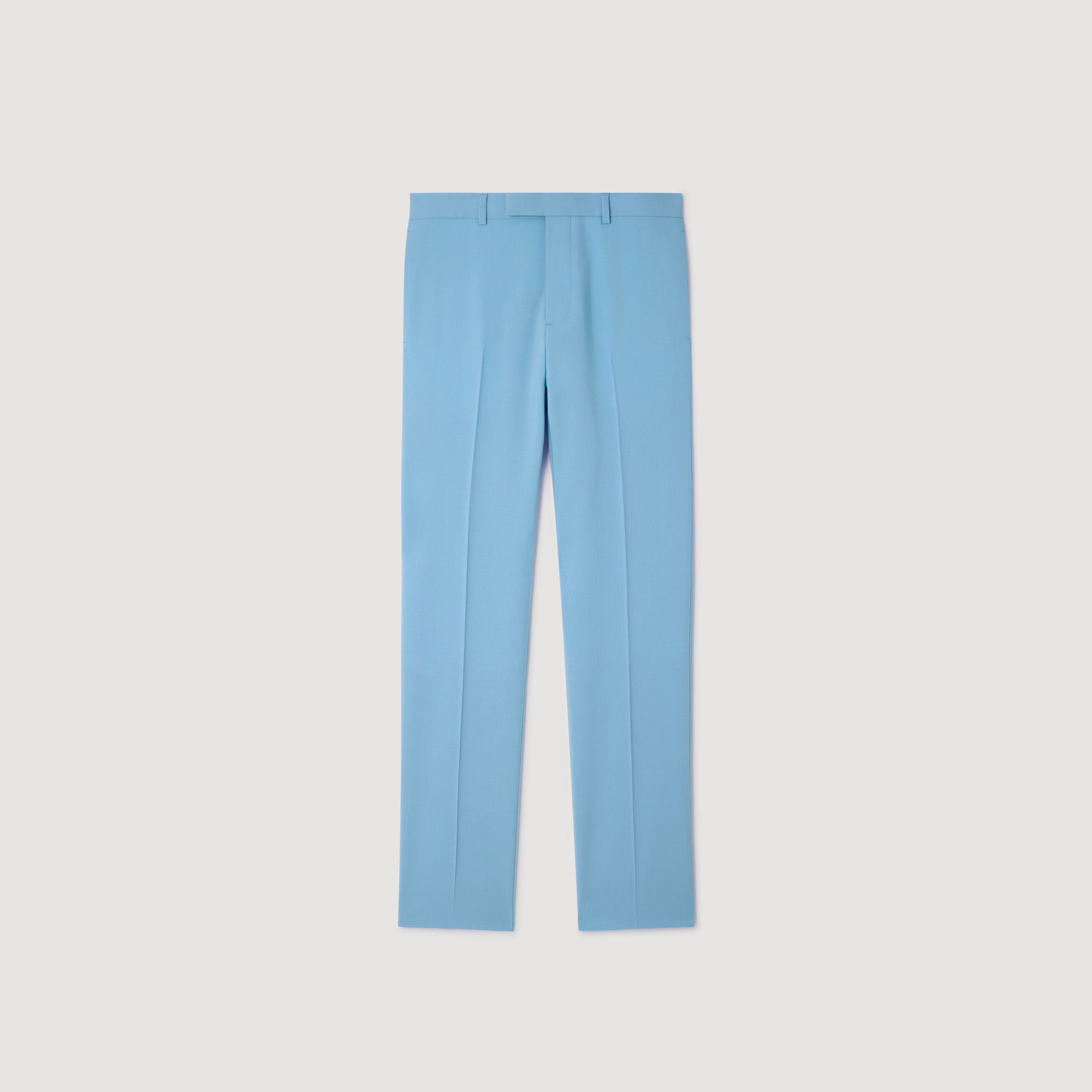 Formal Bleu Ciel Wool Suit Trousers Sky Blue