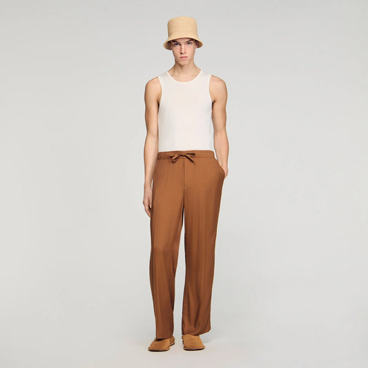 Pyjama Pant Drawstring Flowing Trousers Whisky