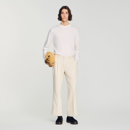 Pierre Pants Linen  Straight Leg Trousers Ecru