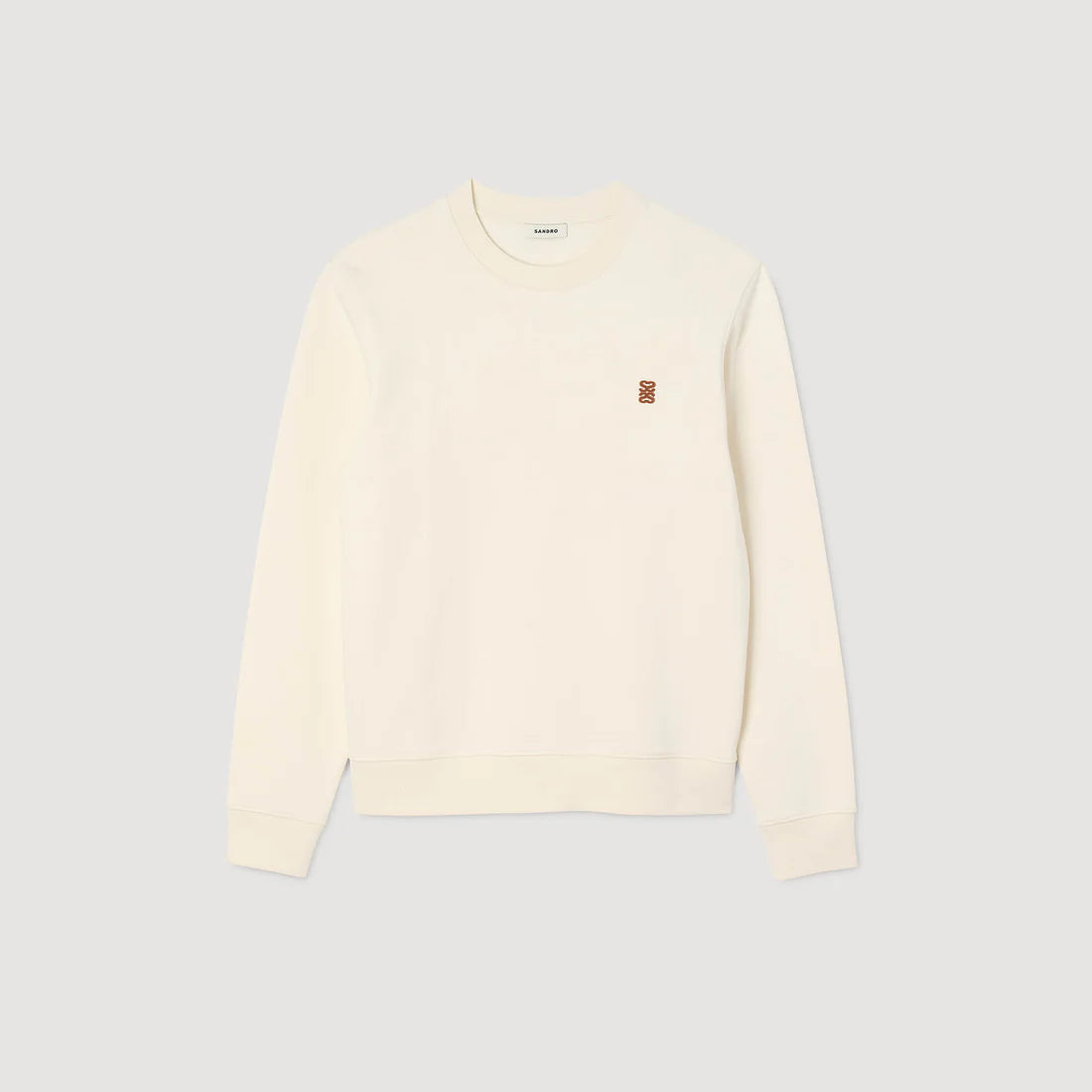 Crewneck Patch 4S Oversized Sweatshirt With Leather Patch Butter Cream