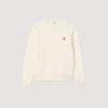 Crewneck Patch 4S Oversized Sweatshirt With Leather Patch Butter Cream