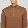 Zip Sweater Wool Jumper With Zip Collar Beige