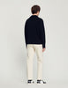 Zip-Up Wool Cardigan Black