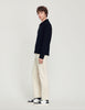 Zip-Up Wool Cardigan Black