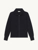 Zip-Up Wool Cardigan Black