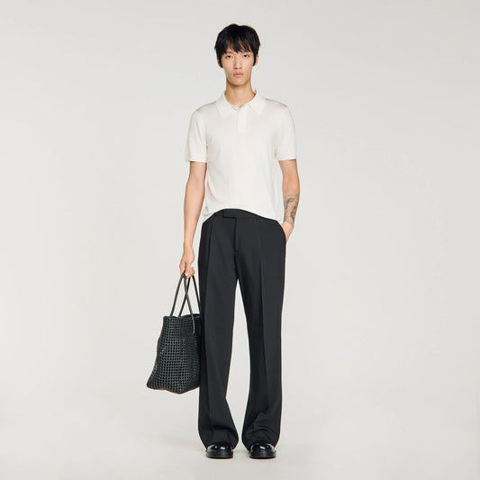 Pablo Short-Sleeve Knitted Polo Shirt White