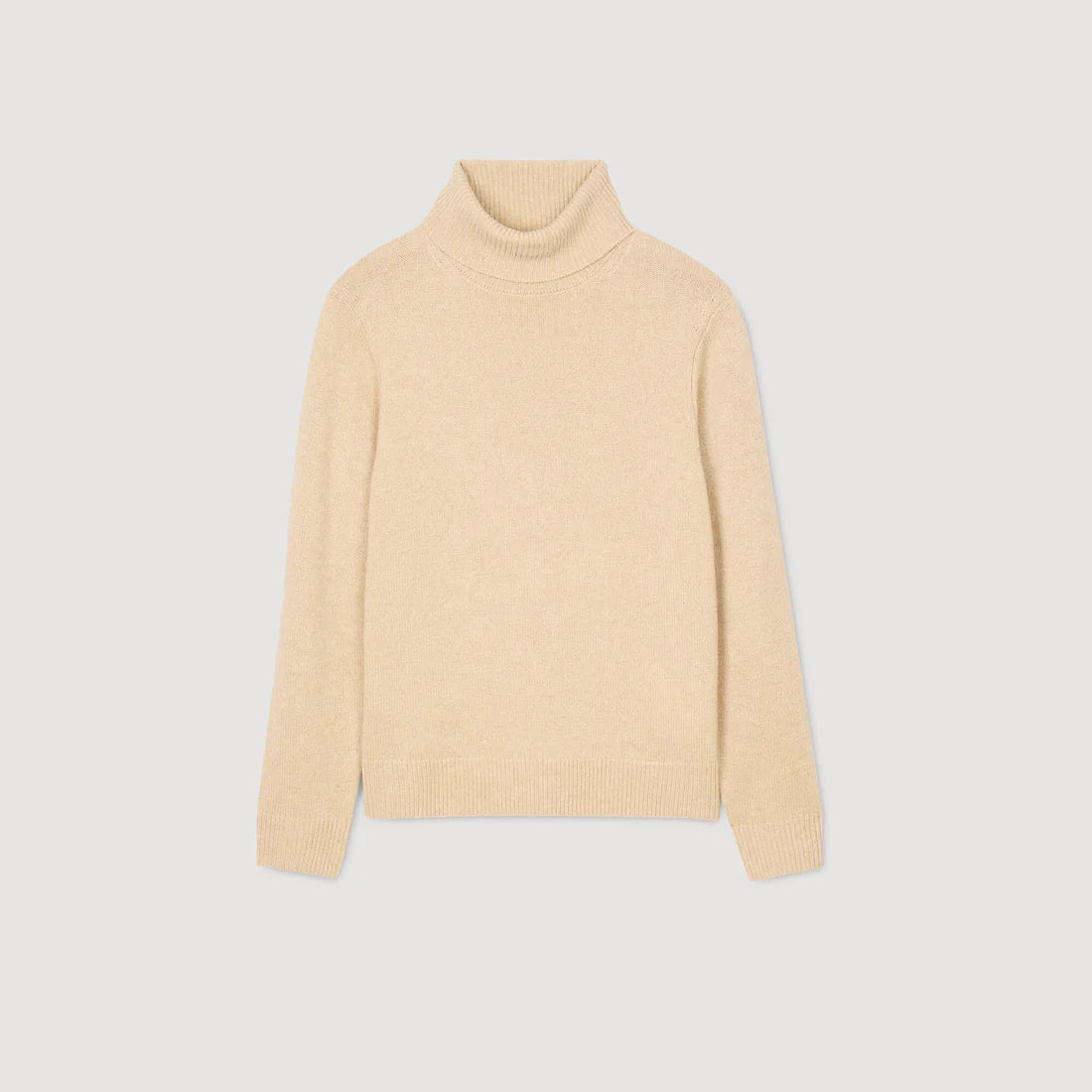 Yak Wool And Cashmere Turtleneck Jumper Beige