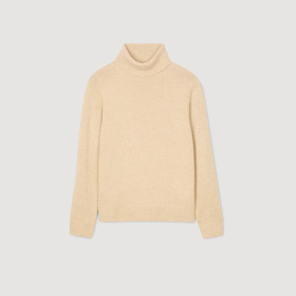 Yak Wool And Cashmere Turtleneck Jumper Beige