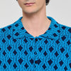  Terry Rope Shirt Rope Jacquard Cardigan Shirt Turquoise