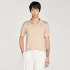 Pablo V Short-Sleeved V-Neck Polo Shirt Beige