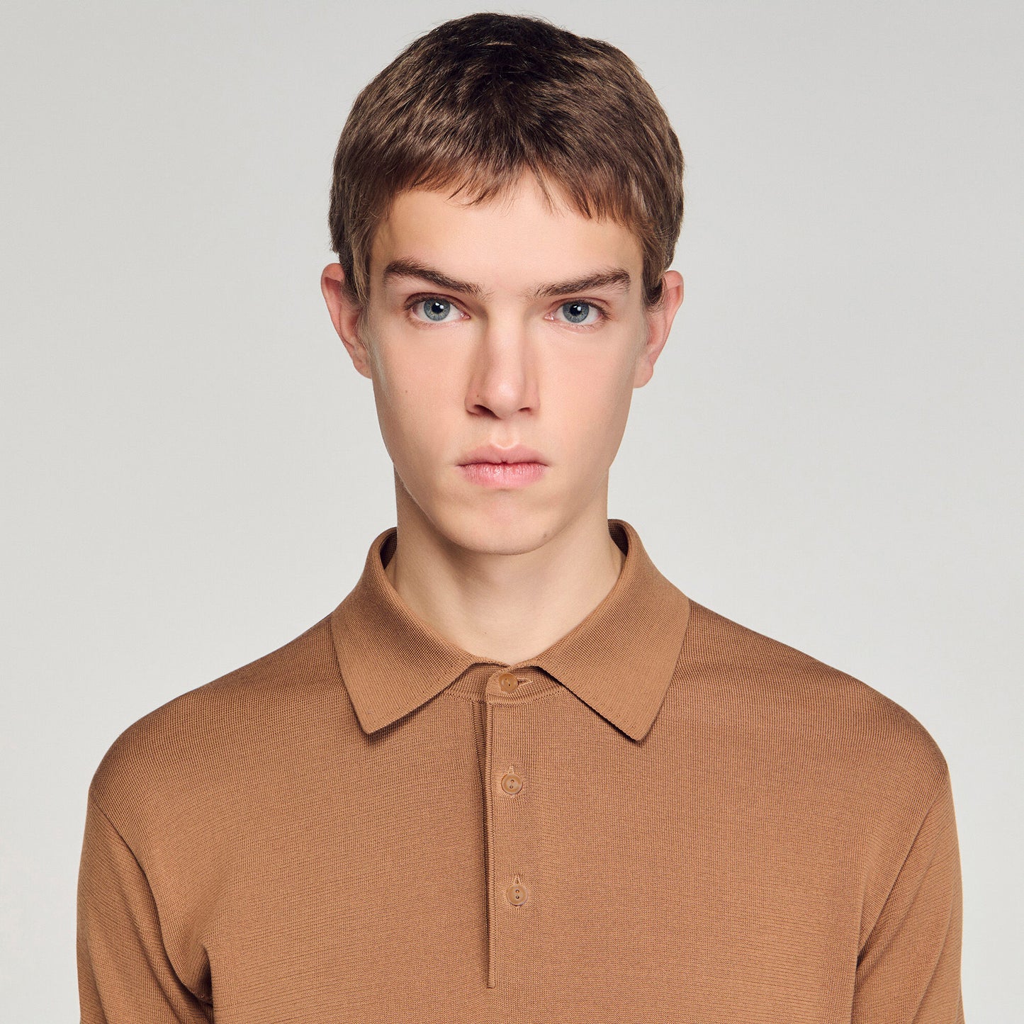 Pablo Cotton Cotton And Silk Polo Shirt Dark Camel
