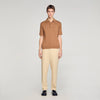 Pablo Cotton Cotton And Silk Polo Shirt Dark Camel
