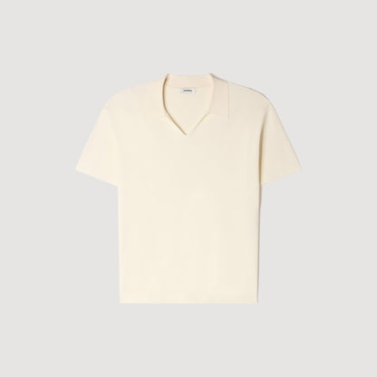 Riccardo Polo Stretch Knit Polo Shirt ECRU