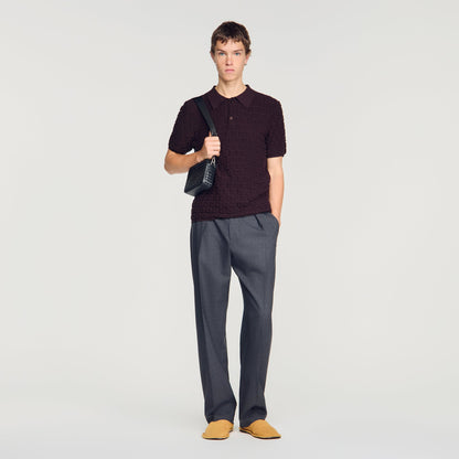 Sponge Polo  Knit Jumper Chocolate