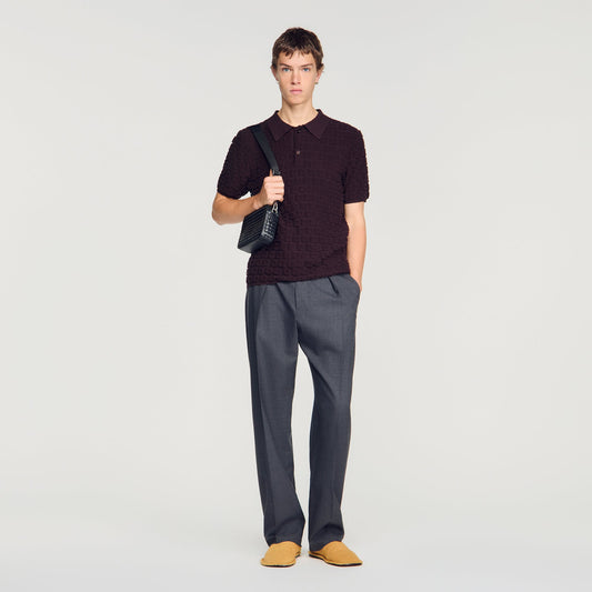 Sponge Polo  Knit Jumper Chocolate