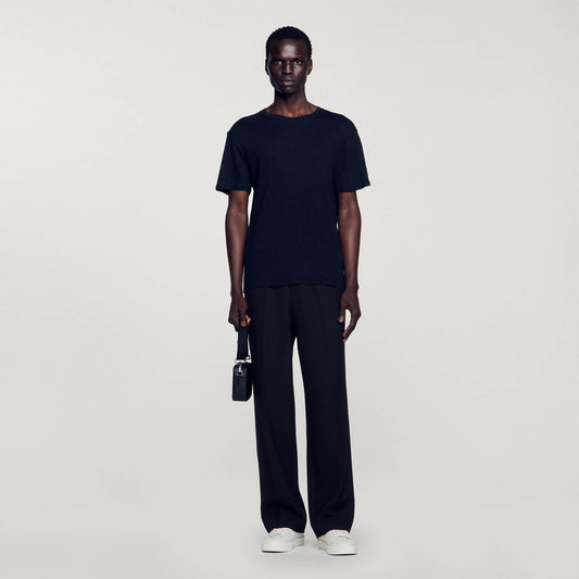Clash Linen T-Shirt Black