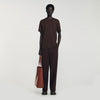 Rubber Sandro Tee Cotton T-Shirt With Logo Chocolate